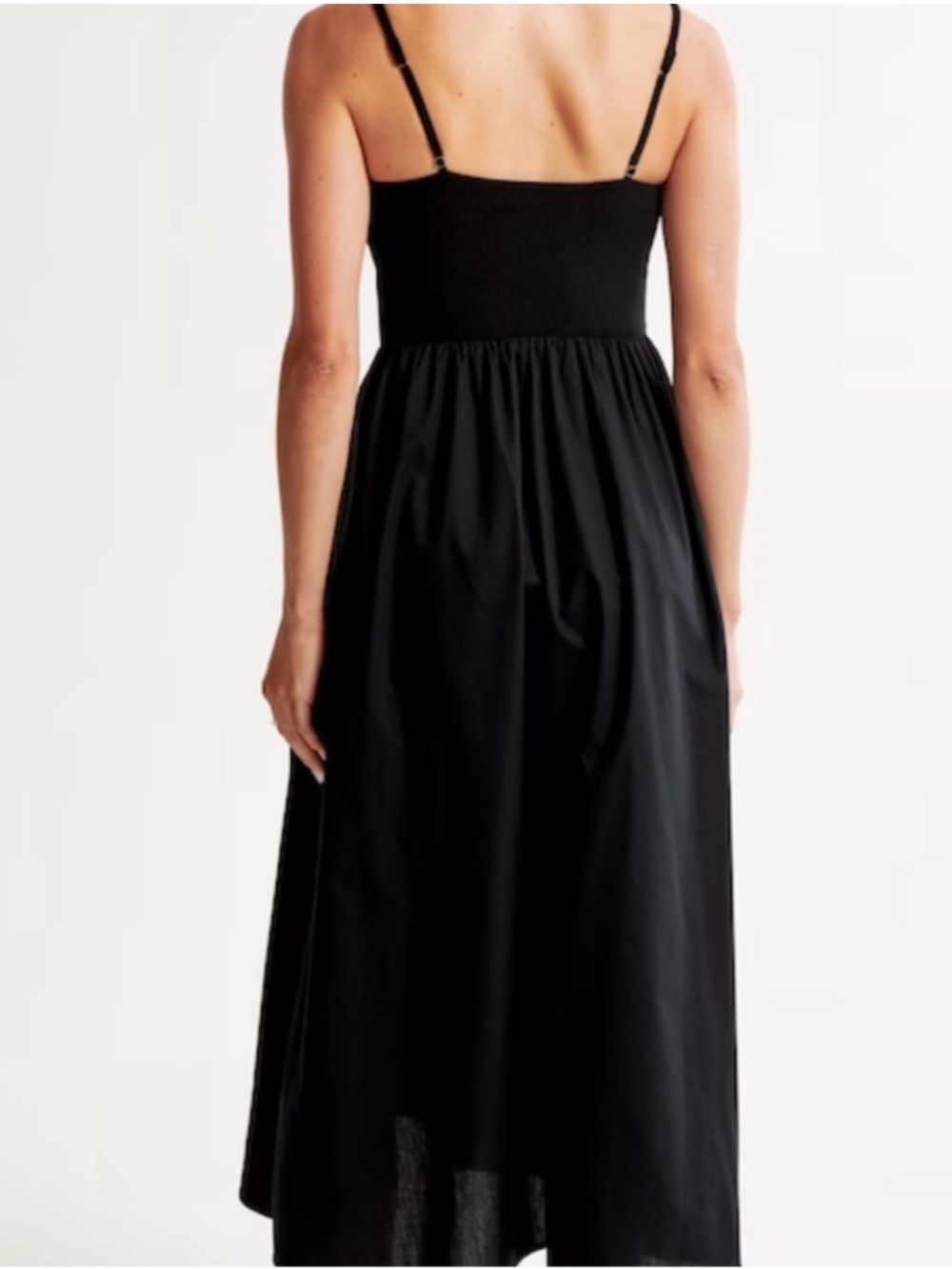 Abercrombie & Fitch Mixed Fabric Drop Waist Midi Dress Large - Picture 3 of 6